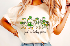 Just A Lucky Goose St Patrick's Day PNG, Funny Goose PNG Product Image 3