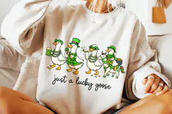 Just A Lucky Goose St Patrick's Day PNG, Funny Goose PNG Product Image 4