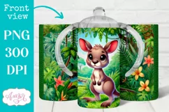 Cute Kangaroo sippy cup sublimation PNG, baby 12oz tumbler Product Image 1