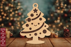 Cute Kawaii Christmas Tree Ornament SVG Product Image 1