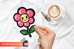 Cute Kawaii Flower Sticker, Adorable Floral Planner Sticker Product Image 1