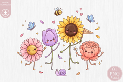 Cute Kawaii Flowers PNG, Sweet Floral Design Product Image 1
