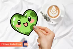 Cute Kawaii Heart Sticker, Kawaii Smiling Heart Sticker Product Image 1