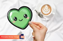 Cute Kawaii Heart Sticker, Kawaii Smiling Heart Sticker Product Image 1