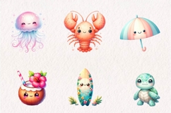 Cute Kawaii Little Summer Clipart PNG Product Image 3