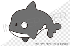 Cute killer whale PNG summer clipart sea animal illustration Product Image 1
