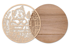 Cute Kitten &amp; Butterfly Laser Cut Wall Art Product Image 2