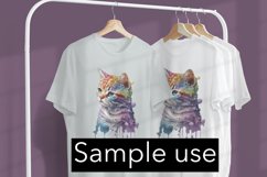 Cute Kitten Color Drip Image - Sublimation - Digital Product Image 3