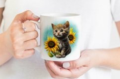 Kitten With Sunflower Sublimation | Cute Kitten PNG Product Image 2