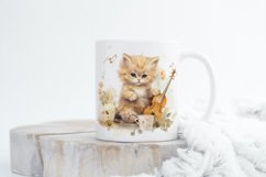 Cute Musician Kitten watercolor Cliparts, Kitten sublimation Product Image 2