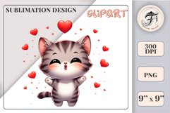 Download this cute kitten sublimation clipart, featuring an adorable white cat blowing a kiss! Perfect for Valentine’s Day gifts, T-shirts, mugs, greeting cards, scrapbooking, and more. High-quality PNG with a transparent background. Get yours today!