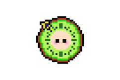 Cute kiwi character illustration pixel art design Product Image 1
