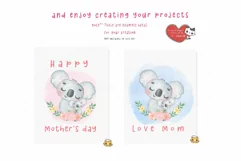 Cute Koala Mother and Baby Watercolor clipart Product Image 4