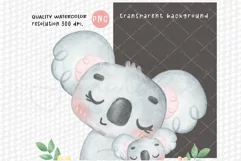 Cute Koala Mother and Baby Watercolor clipart Product Image 3