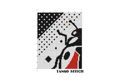 Cute ladybug geometric style easy cross stitch pattern - Tango Stitch