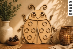 Cute Ladybug Wooden Wall Art SVG Product Image 1