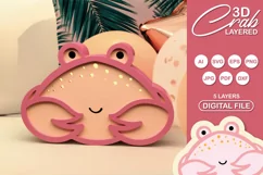 3D Cute Crab Layered Design | Kids Room Decoration Template Product Image 1