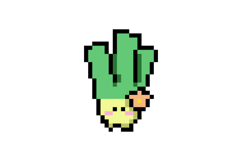 Cute leeks character illustration pixel art design Product Image 1
