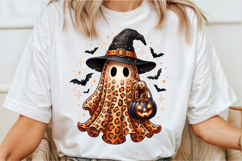 Cute Leopard Print Halloween Ghost PNG Product Image 2