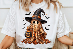 Cute Leopard Print Halloween Ghost PNG Product Image 2