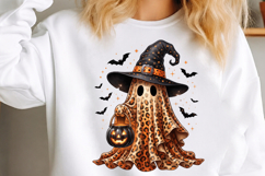 Cute Leopard Print Halloween Ghost PNG Product Image 3