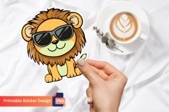 Cute Lion with Sunglasses Sticker, Funny Animal Sticker Product Image 1