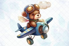 Cute Little Bear Flying on Plane Sublimation Product Image 3
