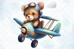 Cute Little Bear Flying on Plane Sublimation Product Image 2