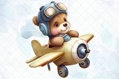 Cute Little Bear Flying on Plane Sublimation Product Image 5
