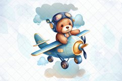 Cute Little Bear Flying on Plane Sublimation Product Image 6
