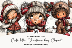 Cute little Christmas boy Clipart Product Image 1