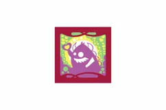 Papercut 3D Layered Cute Little Monster Holding Heart SVG Product Image 2