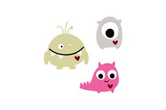Cute Little Monsters SVG Cut File Product Image 1