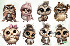Cute Little Owl Clipart Sublimation Product Image 5