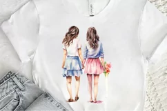 Best Friends Couple Watercolor PNG Clipart Product Image 2