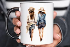 Best Friends Couple Watercolor PNG Clipart Product Image 3