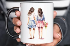 Best Friends Couple Watercolor PNG Clipart Product Image 3