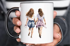 Best Friends Couple Watercolor PNG Clipart Product Image 3