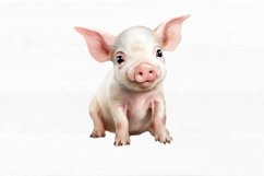 Cute Little Pig Watercolor Sublimation Clipart Product Image 6