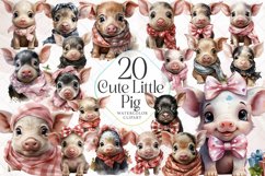 Cute Little Pig Watercolor Sublimation Product Image 1