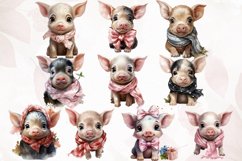 Cute Little Pig Watercolor Sublimation Product Image 3
