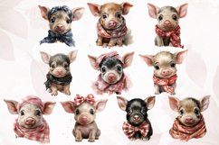Cute Little Pig Watercolor Sublimation Product Image 2