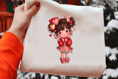 Cute Little Valentine Girls Clipart Product Image 2