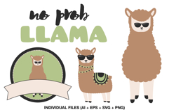 Alpaca birthday party graphics for printable supplies