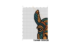 Cute llama geometric design cross stitch pattern - Tango Stitch