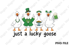 Cute Lucky Goose St Patrick PNG, Goose Product Image 1