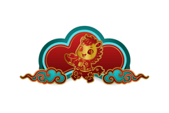 Cute lunar new year horse chinese zodiac sign decorative Product Image 1