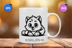 Cute lying wolf cub. SVG. Product Image 2