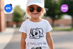 Cute lying wolf cub. SVG. Product Image 3