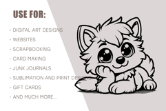 Cute lying wolf cub. SVG. Product Image 4